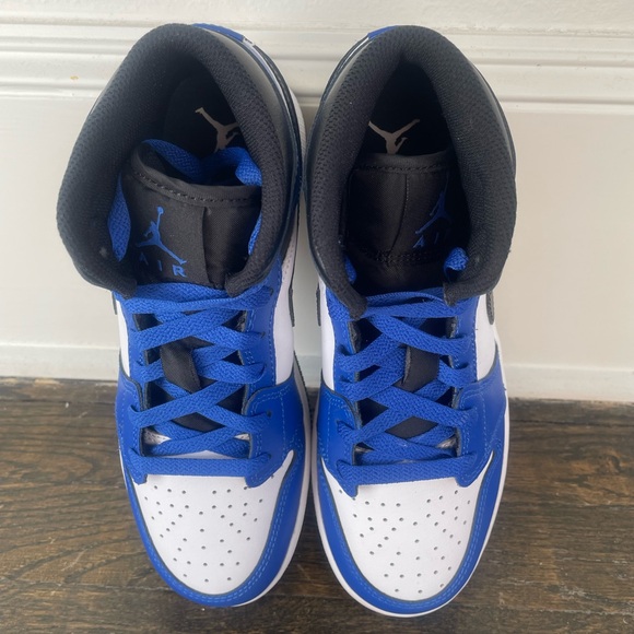New Nike Air Jordan 1 Mid GS Blue White Black | Size 5Y - Picture 5 of 6